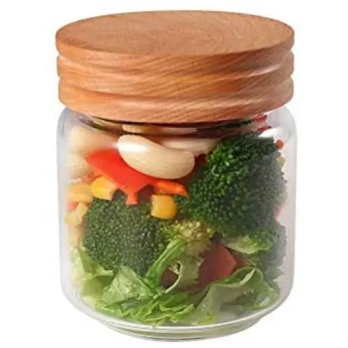 Bocal Mason, 330 ml (11,14 fl oz), 77L Multi-Usage Bocal avec Couvercle en Bois – Conteneur de Rangement en Verre Clair Étanchéifié pour Aliments Secs, Boissons, Café, Bonbons et Plus. Bocal Mason, 330 ml (11,14 fl oz), 77L Multi-Usage Bocal avec Couvercle en Bois – Conteneur de Rangement en Verre Clair Étanchéifié pour Aliments Secs, Boissons, Café, Bonbons et Plus.