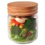 Mason Jar, 11.14 FL OZ (330 ML), 77L Multi-Purpose Mason Jar Canning with Wooden Lid and Regular Mouth - Clear Glass Airtight Food Storage Container for Dry Foods, Drinks, Coffee, Candy and More