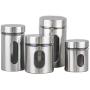 Packaging Stainless Steel Glass Box Tube with Window Tea Coffee Sugar Nuts Airtight Jar Storage Glass Container Bin,8.3cm10.5cm,White