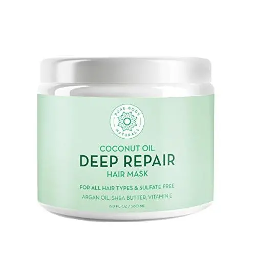 Coconut Oil Hair Mask, Deep Conditioning Hair Treatment for Dry Damaged and Color Treated Hair, Sulfate Free Hair Conditioner, Moisturizes, Repairs by Pure Body Naturals, 8.8 Fl. Oz (Label Varies) Coconut Oil Hair Mask, Deep Conditioning Hair Treatment for Dry Damaged and Color Treated Hair, Sulfate Free Hair Conditioner, Moisturizes, Repairs by Pure Body Naturals, 8.8 Fl. Oz (Label Varies)