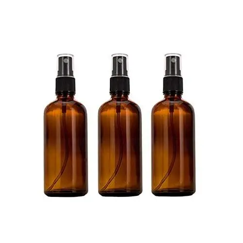 Amber Glass Leere Sprayflasche 3PK (100ml/3.4oz) mit Schwarzem Druckkopf, Nachfüllbar, Tragbar, Sprays, Atomisierer, Make-up Behälter, Pot, Travel Sub Bottling für Parfüm, Toner, Emollienzwasser