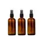 Amber Glass Leere Sprayflasche 3PK (100ml/3.4oz) mit Schwarzem Druckkopf, Nachfüllbar, Tragbar, Sprays, Atomisierer, Make-up Behälter, Pot, Travel Sub Bottling für Parfüm, Toner, Emollienzwasser