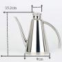 EIKdoulf02 500/800ml Kitchen Stainless Steel Oil Can Vinegar Sauce Dispenser Storage Jar for Kitchen BBQ Cooking Oil Cruet Salad Dressing Container Soy Sauce and Vinegar- Silver 800ml