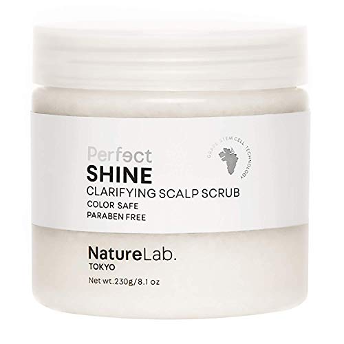 NatureLab Tokyo Perfect Shine Clarifying Scalp Scrub - Exfoliating Scalp Sugar Scrub with Hyaluronic Acid + Iridescent Pearl, Detox and Clear Buildup for Shiny Hair (8.1 oz / 230 Grams)