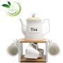 Teapot set Ceramic Vintage 800ml Large capacity,6 cups,Water storage jar the Chinese tea culture Green Jasmine Flowers Black Tea Coffee milk,living room,tea lovers 14 pieces in total white