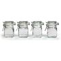 20pcs Small Clear Glass 2.5”Jars Canisters Hinge Lid Storage Organizers tkvor