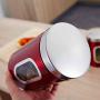 JENNIMER 3PC Kitchen Canister Sugar Food Tea Coffee Candy Storage Jars Stainless Steel with Transparent Windows (Red)