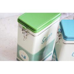 Containers Jars Pots Kitchen Square Tea Coffee Canisters Storage Mini Containers Jars Pots -Green