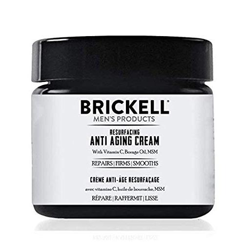 Brickell Mens Products Resurfacing Anti-Aging Cream For Men, Natural and Organic Vitamin C Cream, 2 Ounce, Unscented