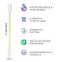 Boonboo Cotton Swabs | 400 Count Bamboo Cotton Buds | Plastic-Free | Biodegradable & Sustainable