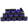 Vivaplex, 12, Cobalt Blue, 15 ml, Round Glass Jars, with Inner Liners and black Lids