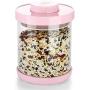 Milk Powder Dispenser, Glass Airtight Food Storage Containers Healthy Storage Keeps Food Fresh Dry (Color : Pink, Size : 500ml)