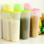 HOMELUNY Pack of 3 Airtight Moisture Proof Rice Storage Jars Kitchen Cereal Storage Jars (with Measuring Cup) for Candy, Cookie, Rice, Sugar,Flour,Snacks Keeping Food Dry & Fresh