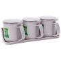 wuliLINL???? Wall-mounted Seasoning Rack Spice Pots - 3 Piece PP Seasoning Box - Storage Container Condiment Jars (Gray)