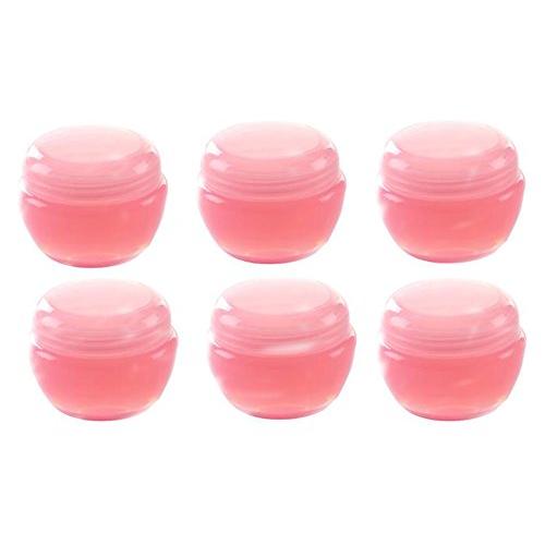 6PCS Cosmetic Sample Empty Refillable Container Plastic Makeup Cosmetic Cream Jar Pot Bottle for Beauty Make Up (Pink) (10g)