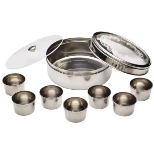 KüchenCraft World of Flavours Edelstahl Authentisches Indisches Muster Masala Dabba