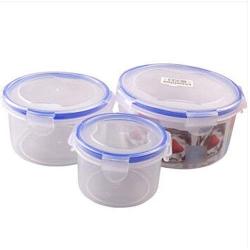 Kitchen Food Storage Jar Airtight Food Storage Circular Seal Microwave Crisper Large And Small Three Packs moisture-proof multi-purpose