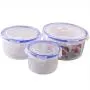 Kitchen Food Storage Jar Airtight Food Storage Circular Seal Microwave Crisper Large And Small Three Packs moisture-proof multi-purpose