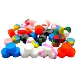 K&A Company 100 Pcs 2ML Colorful Round Silicone Non Stick Concentrate Containers Jar Storage Box