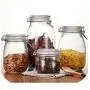 Reinforced Glass Canning Jar Wide Mouth Food Storage Jar With Lock Button Lid Leakproof Food Container Fruit Jar Dishwash Safe,500Ml Reinforced Glass Canning Jar Wide Mouth Food Storage Jar With Lock Button Lid Leakproof Food Container Fruit Jar Dishwash Safe,500Ml