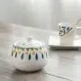 Glaskondimentbehälter, Glaskaraffe, Gewürzkaraffe, Gewürzbehälter, Keramik Zuckerbowl, Kondimentbehälter, Zuckerbowl