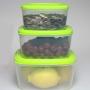 uirend Square Crisper Boxes - 3PCS Storage Jars Eco Friendly Plastic Tubs Microwave Freezer Box Ideal for Lunches and Meal Prep