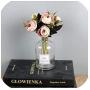 Scandinavian Minimalist Chic Glass Storage Jars Modern Elegance Desk Storage Bottle Organizer Superior Gray Flower Container,2
