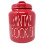 Rae Dunn by Magenta Santas Cookies Red Ceramic LL Canister with White Letters