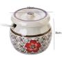 XXDTG Ceramic Seasoning Box-for Kitchen, Vintage Style Seasoning Box with Spoon and Lid