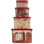 Sealco Food Storage Containers with Lids ? Reusable Plastic Containers ? BPA-Free, Stackable, Microwave, Dishwasher, & Freezer Safe 4 Piece Set