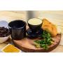Butter Dish Cover Pot Handmade Marble Butter Storage Crock Keeper for Kitchen - Non Ceramic Non Plastic - Used as Utensil Holder and Deep Covered Butter Churn Kitchenware Jar Container (Black)