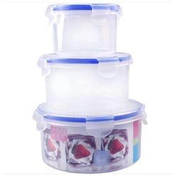 Kitchen Food Storage Jar Airtight Food Storage Circular Seal Microwave Crisper Large And Small Three Packs moisture-proof multi-purpose