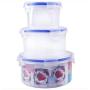 Kitchen Food Storage Jar Airtight Food Storage Circular Seal Microwave Crisper Large And Small Three Packs moisture-proof multi-purpose