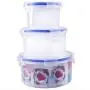 Kitchen Food Storage Jar Airtight Food Storage Circular Seal Microwave Crisper Large And Small Three Packs moisture-proof multi-purpose