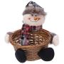 NUOBESTY Christmas Candy Storage Basket Christmas Party Gift Holder Xmas Storage Basket Fruits Container Basket Jar Snowman Candy Storage Basket for Christmas (Snowman)