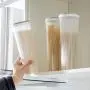 Schüssel für Nudeln, Spaghetti, Pasta – Multifunktionale Küchen-Aufbewahrungsbox, transparente Kunststoffbehälter, Khaki