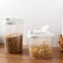 Plastic Cereal Dispenser Storage Box Kitchen Food Grain Rice Container Nice Box Transparent Food Canister Fresh Clear Container,B