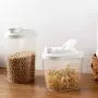 Plastic Cereal Dispenser Storage Box Kitchen Food Grain Rice Container Nice Box Transparent Food Canister Fresh Clear Container,B