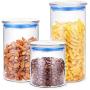 WANGLXST Food Storage Container, Dried Fruit Bottle, Good Sealing, Heat-Resistant Borosilicate Glass Sealed Cans, Storage Jar, Sealed Bottle, Blue