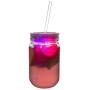 Windy City Novelties LED Light Up Mason Jars with Lids & Straws 20 oz - Set of 4