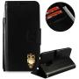 Soft PU Leather Wallet Case for Huawei Mate 20,Flip Stand Case for Huawei Mate 20,Moiky Classic Retro Black 3D Owl Design Solid Color Purse Folio Magnetic Cover with Wrist Strap