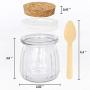 7 oz Glasstreifen Gläser mit Deckeln – Joghurtgläser – Mason Gläser für Marmelade, Honig, Gewürze. Zusätzliche 20 Korken, Schwartboard-Etiketten, Hakenbänder und 20 Holzlöffel enthalten.