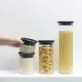 Brabantia Stapelbare Glasbehälter, + Graue Deckel, für Lagerung, Zubehör, 1,9l, 298240