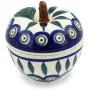 Porzellan Topf mit Apfelfigur (3 Zoll), Peacock Leaves Motiv + Echtheitszertifikat