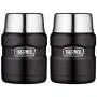 Thermos Stainless King 16 Ounce Food Jar with Folding Spoon, Matte Black, 2 Pack Thermos Stainless King 16 Ounce Food Jar with Folding Spoon, Matte Black, 2 Pack