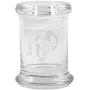 Clear Glass Herb Stash Jar and Lid 2.75 oz with Joker Logo from Smoke Promos