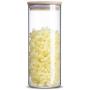 Home Basics Clear Glass Storage Canister Pasta Jar 36oz Food Storage Jar Airtight Closure Tealeaf Jar Snacks Bottle with bamboo Lids,Candy Tray,1000ML/36oz