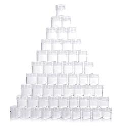 Cren 10Pcs Clear Plastic Pot Jar Box with Screw Cap Lid Cosmetic Containers