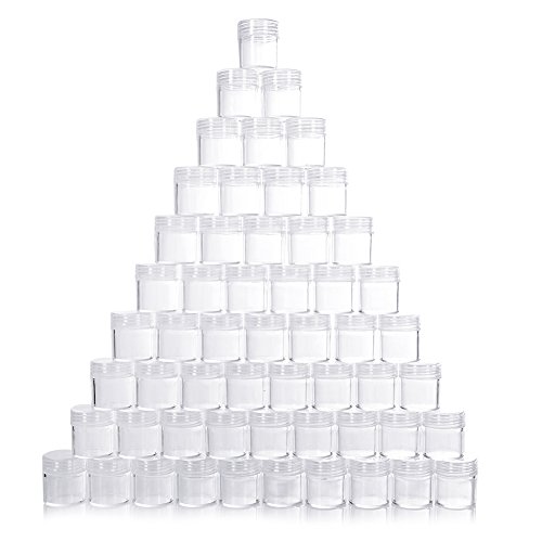 Cren 10Pcs Clear Plastic Pot Jar Box with Screw Cap Lid Cosmetic Containers
