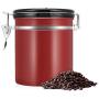 Coffee Bean Container - Coffee Container, Stainless Steel Sealed Airtihgt Kitchen Storage Cansiter (Color : Red)